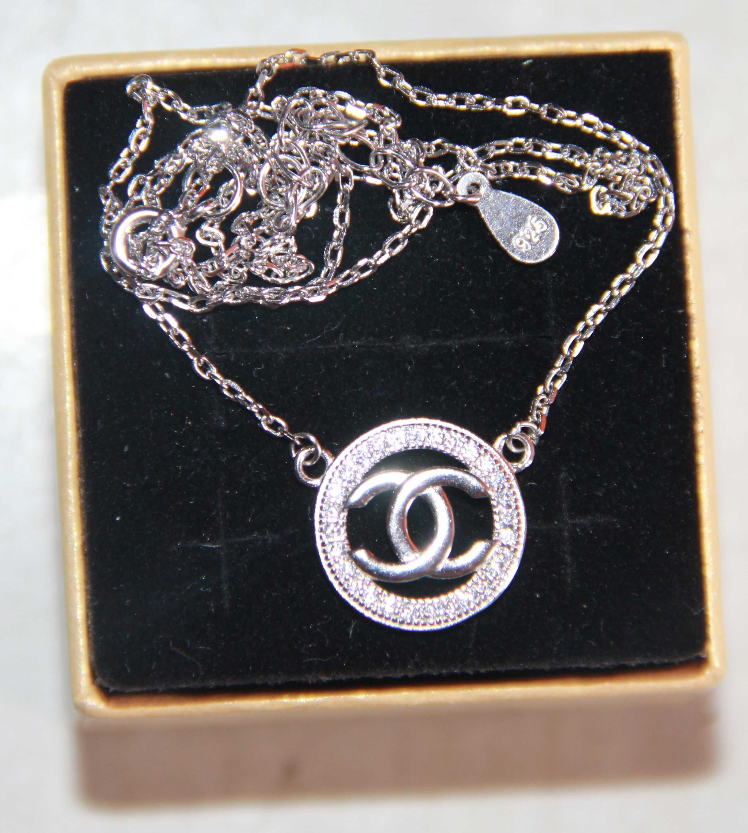 Chanel Srebro 925 srebrny łańcuszek naszyjnik kolia Chanelka cc
