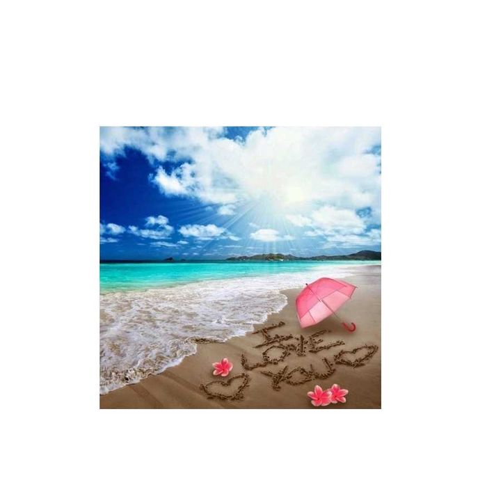 Plaża Love Miłość Mozaika Haft Diamentowy 3D Diamenciki 40 x 30 cm