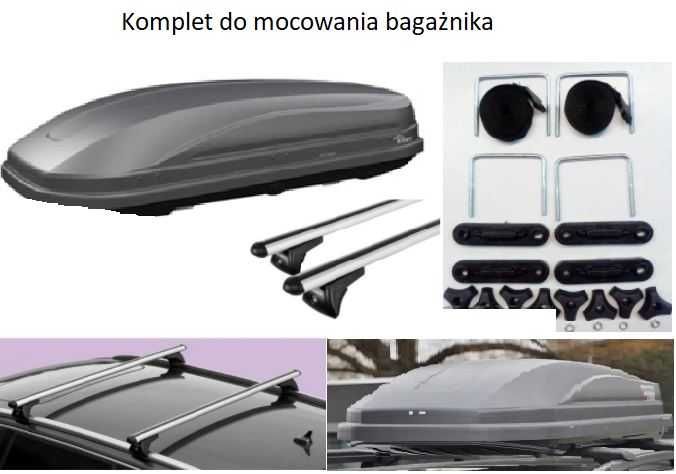 Wynajem uniwersalny bagażnik dachowy box komplet wypożyczenie Szczecin