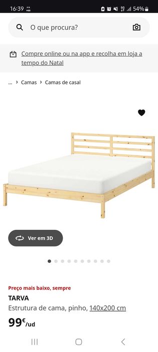 Cama de Madeira Ikea (140×200cm)