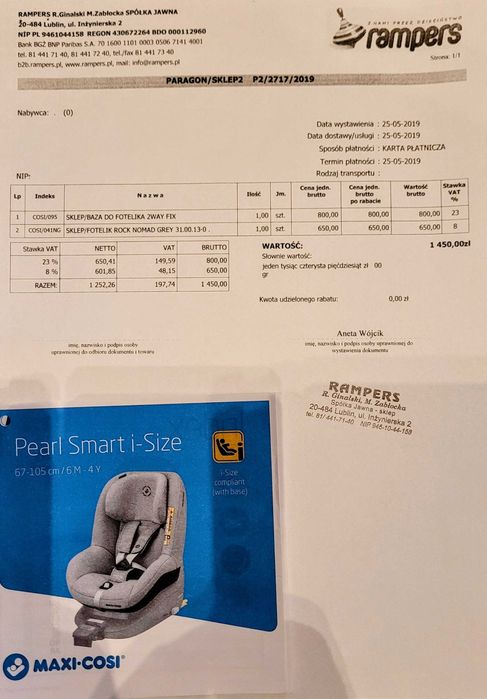 Maxi-Cosi Zestaw 3w1, baza Isofix + dwa foteliki 0-4 lat