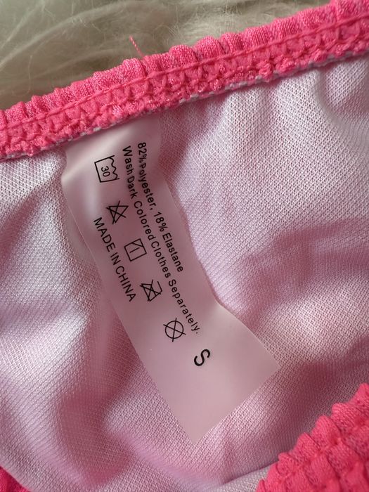 Kostium Stroój kąpielowy dwucześciowy rozowy wiazany nowy S