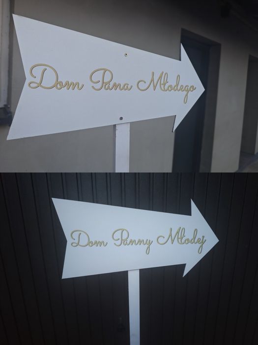Drogowskazy weselne, dom Panny Młodej/ Pana Młodego