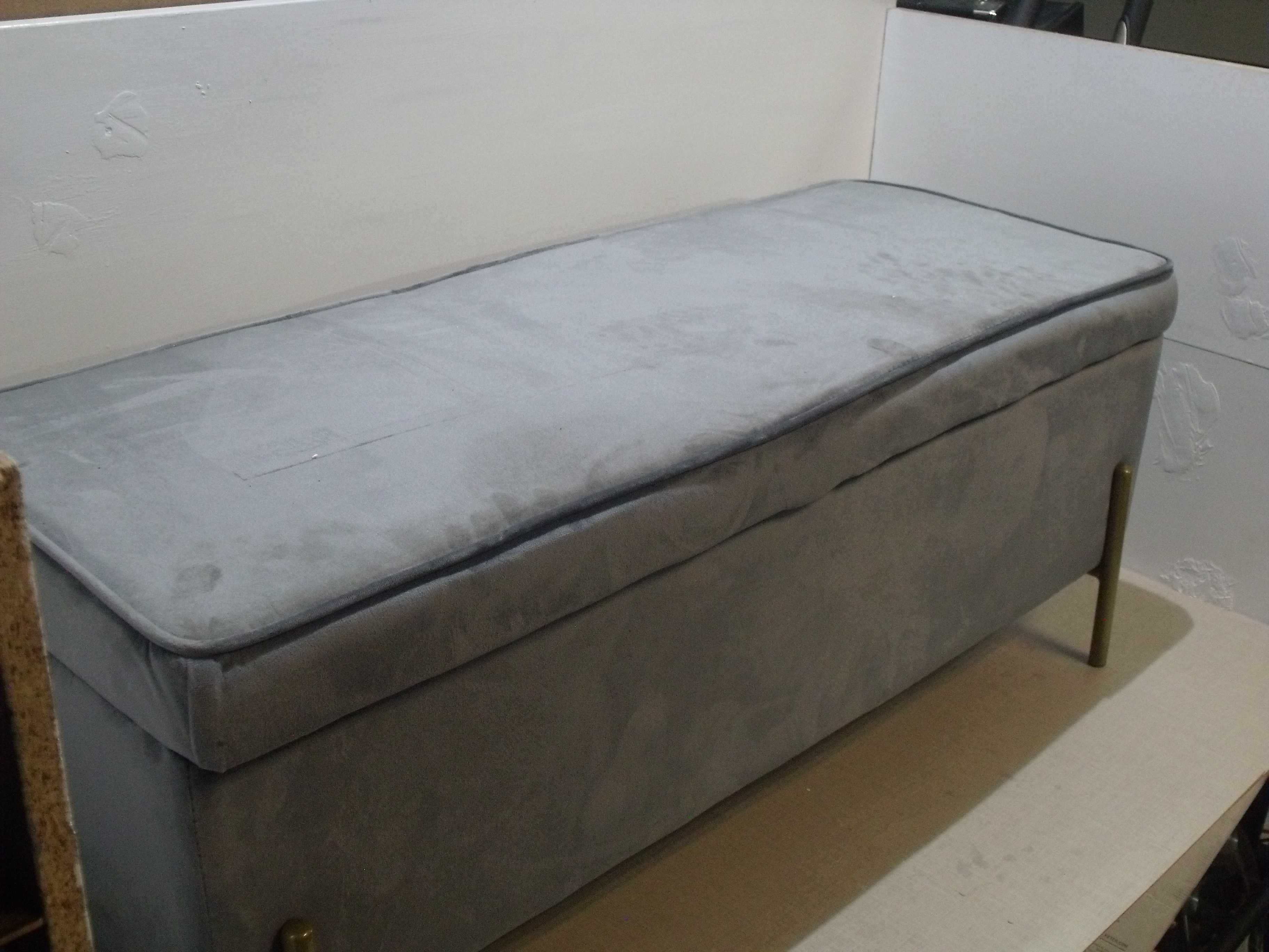 Ławka Skrzynia Aksamit z pojemnikiem metal nogi MEUBLE COSY