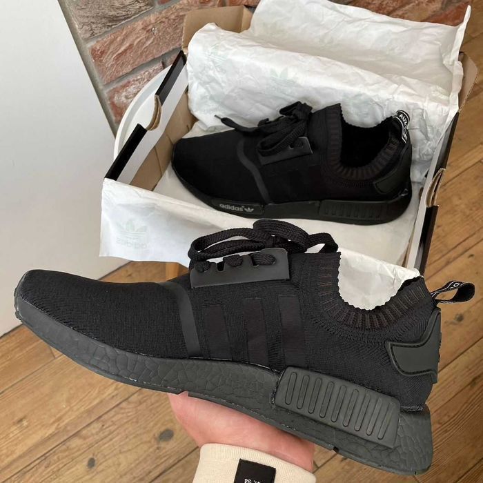 Мужские летние кроссовки Adidas NMD Black чорні кросівки адидас нмд