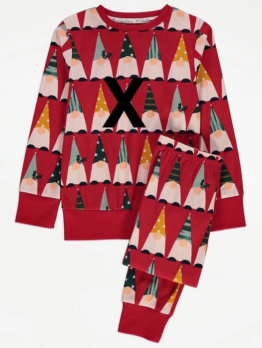 110 116 George czerwone spodnie dół od piżamy święta mikołaj krasnal