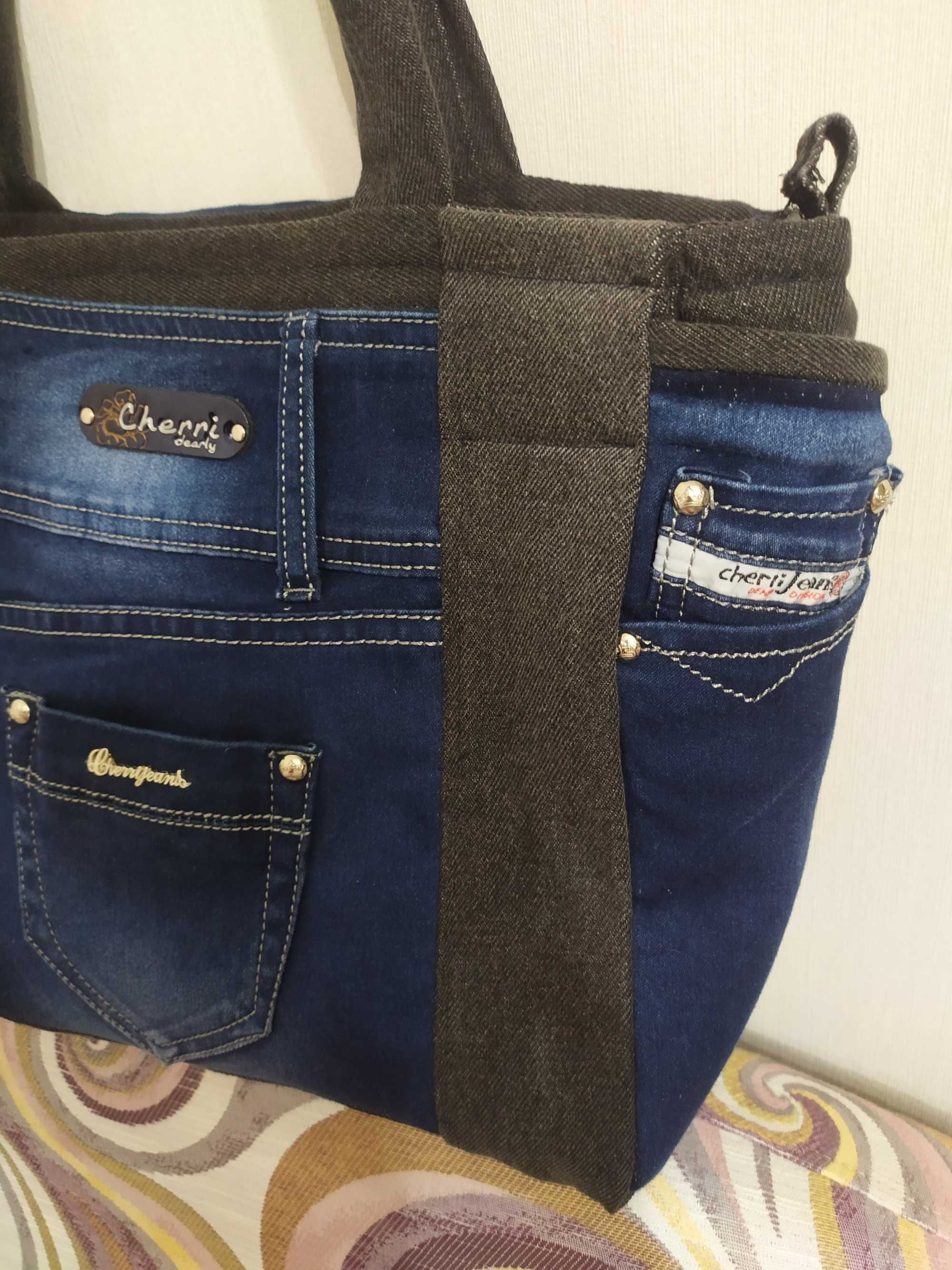 Jeansowy plecak  handmade Sveta