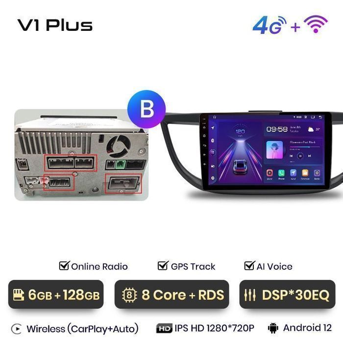 Radio nawigacja Honda CRV CR-V 2012 - 2016 Android Carplay 6GB 128GB B