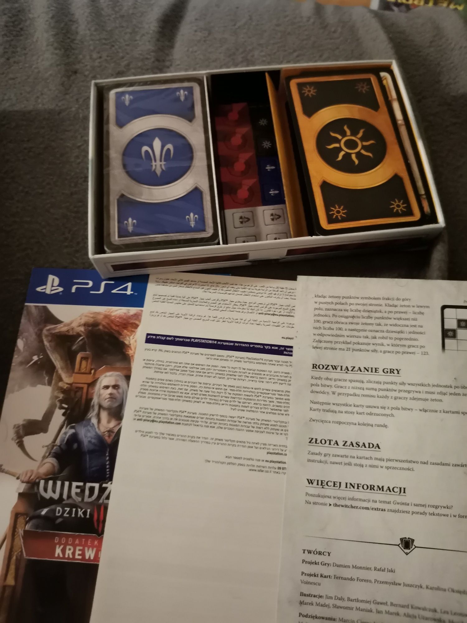 4 talię do gwint wiedźmin 3 Dziki Gon serce z kamienia krew i wino ps4