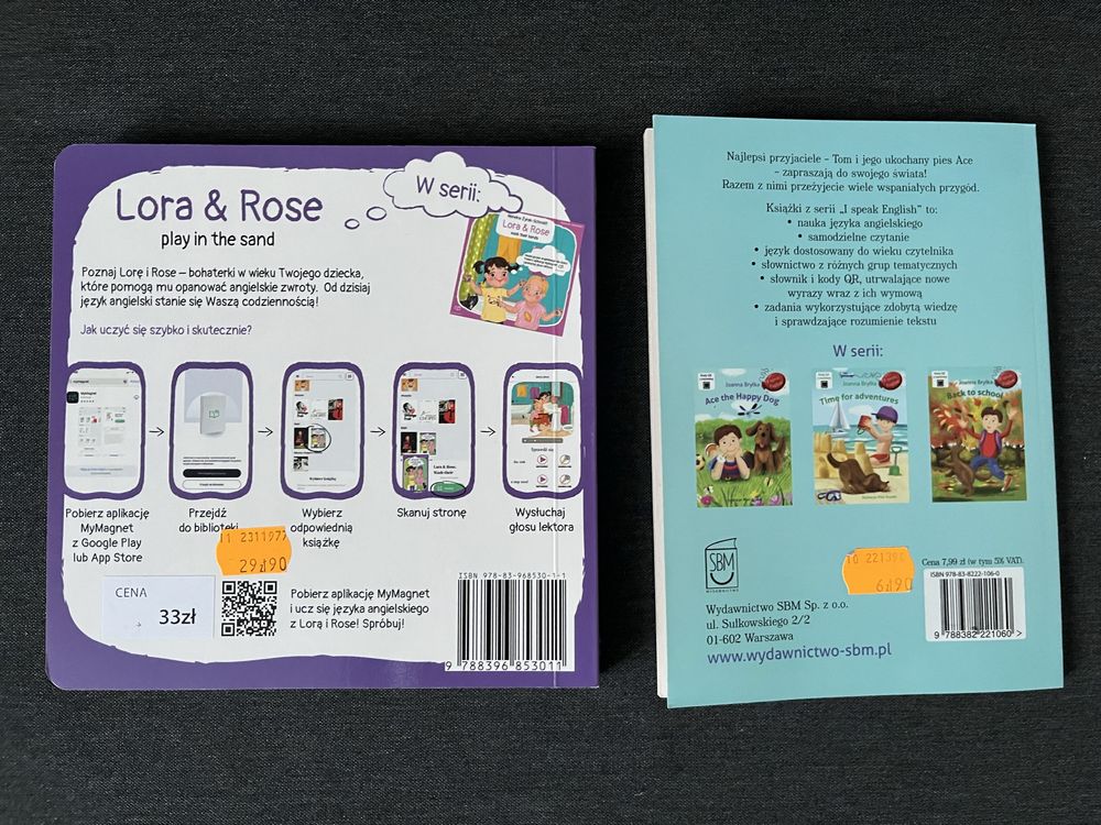 Książeczki w języku angielskim dla dzieci Lora & Rose NOWE