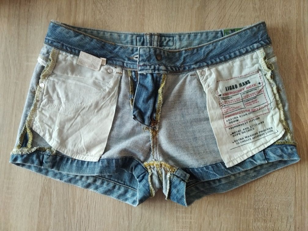 Krótkie dżinsowe spodenki szorty Ligao Jeans 30