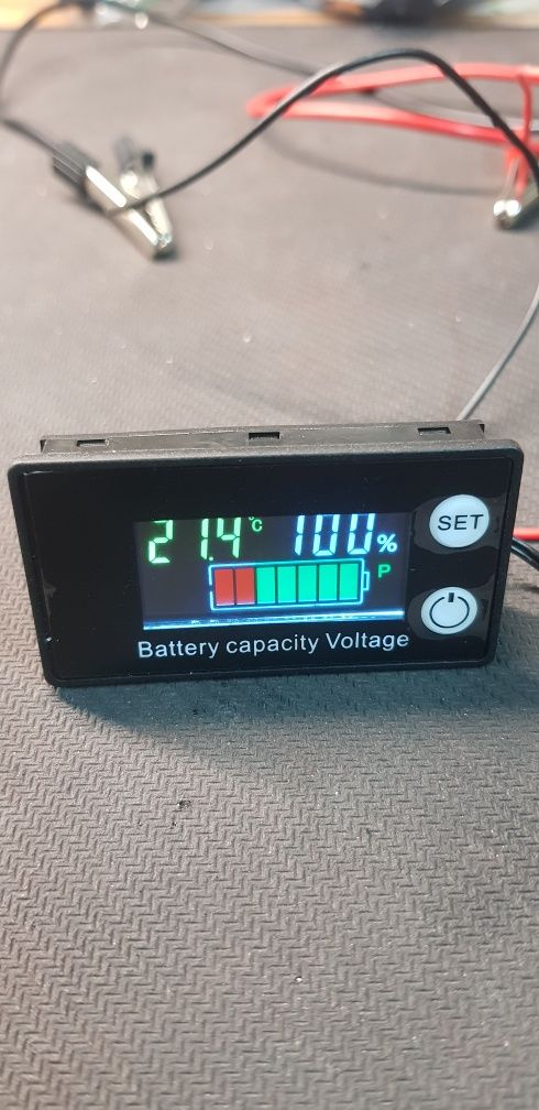 Wskaźnik naładowania akumulatora 8-100Volt wyświetlacz LCD z alarmem