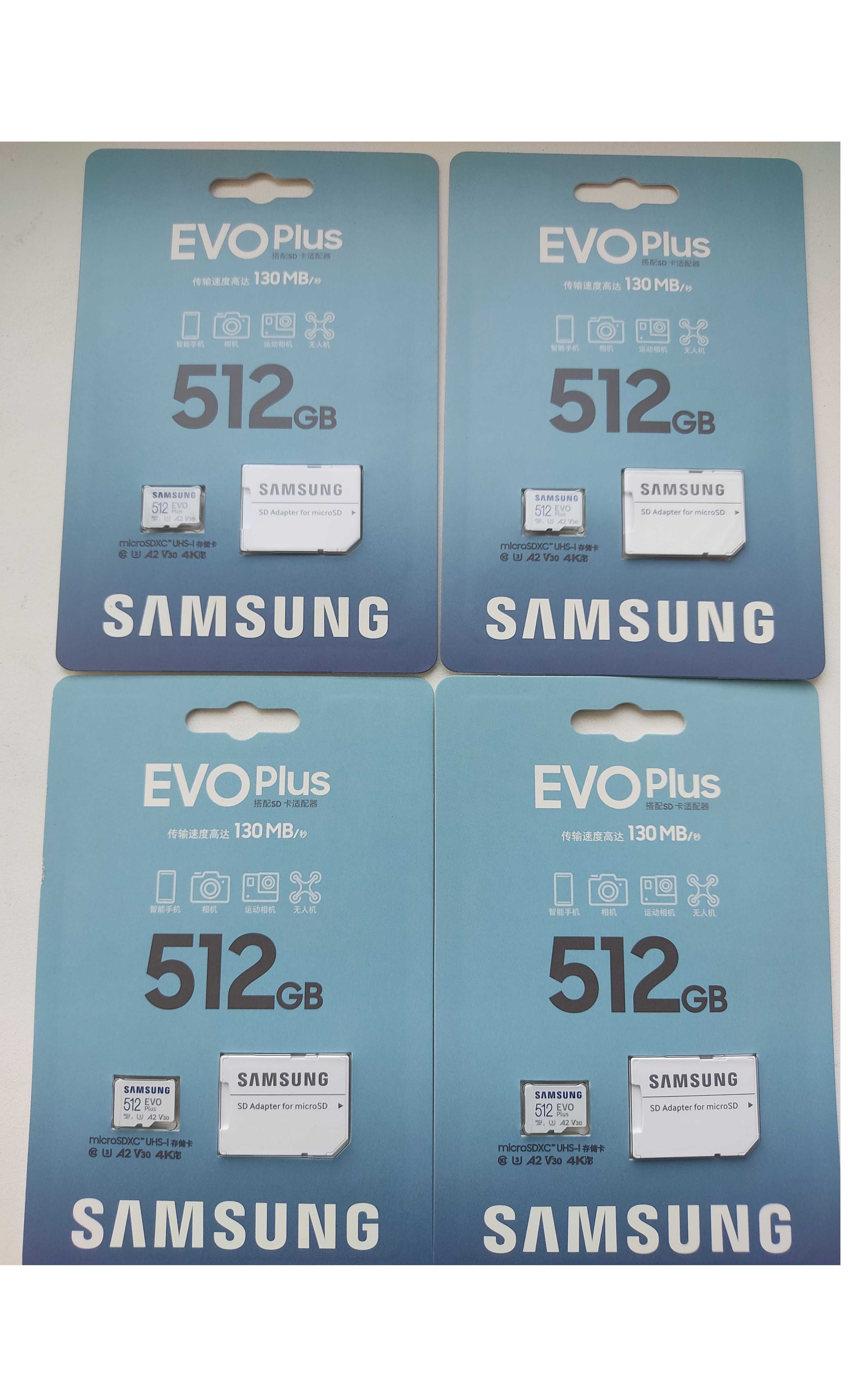 Карта памяти Samsung 512GB Evo Plus microSDXC  UHS-I U3 V30 A2+адаптер