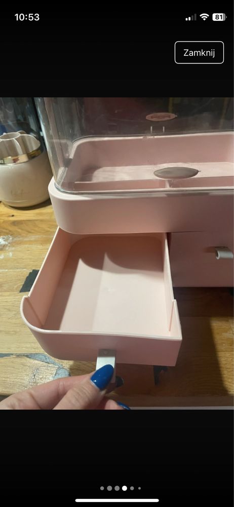 Pojemnik , organizer na kosmetyki pudtowy roz