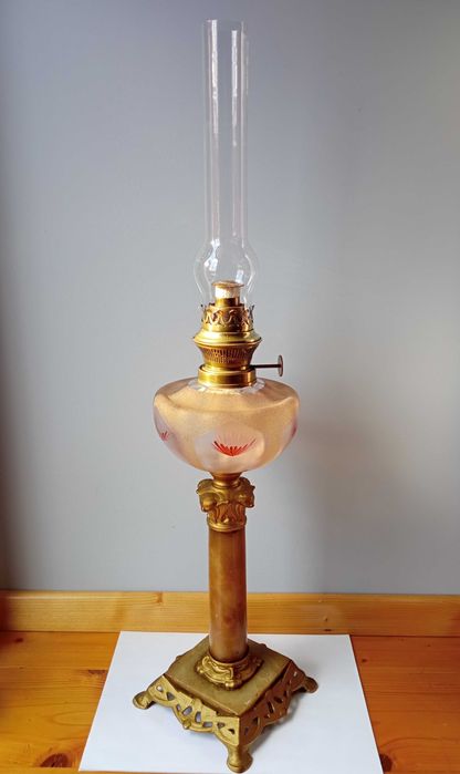 kolumnowa lampa naftowa XIX wiek, 68cm