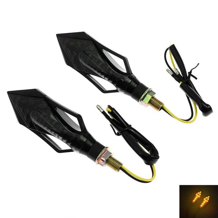 Par piscas LED seta orelhas moto cafe racer
