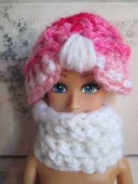 Zimowa Barbie*Komplet:czapka turban+komin*
