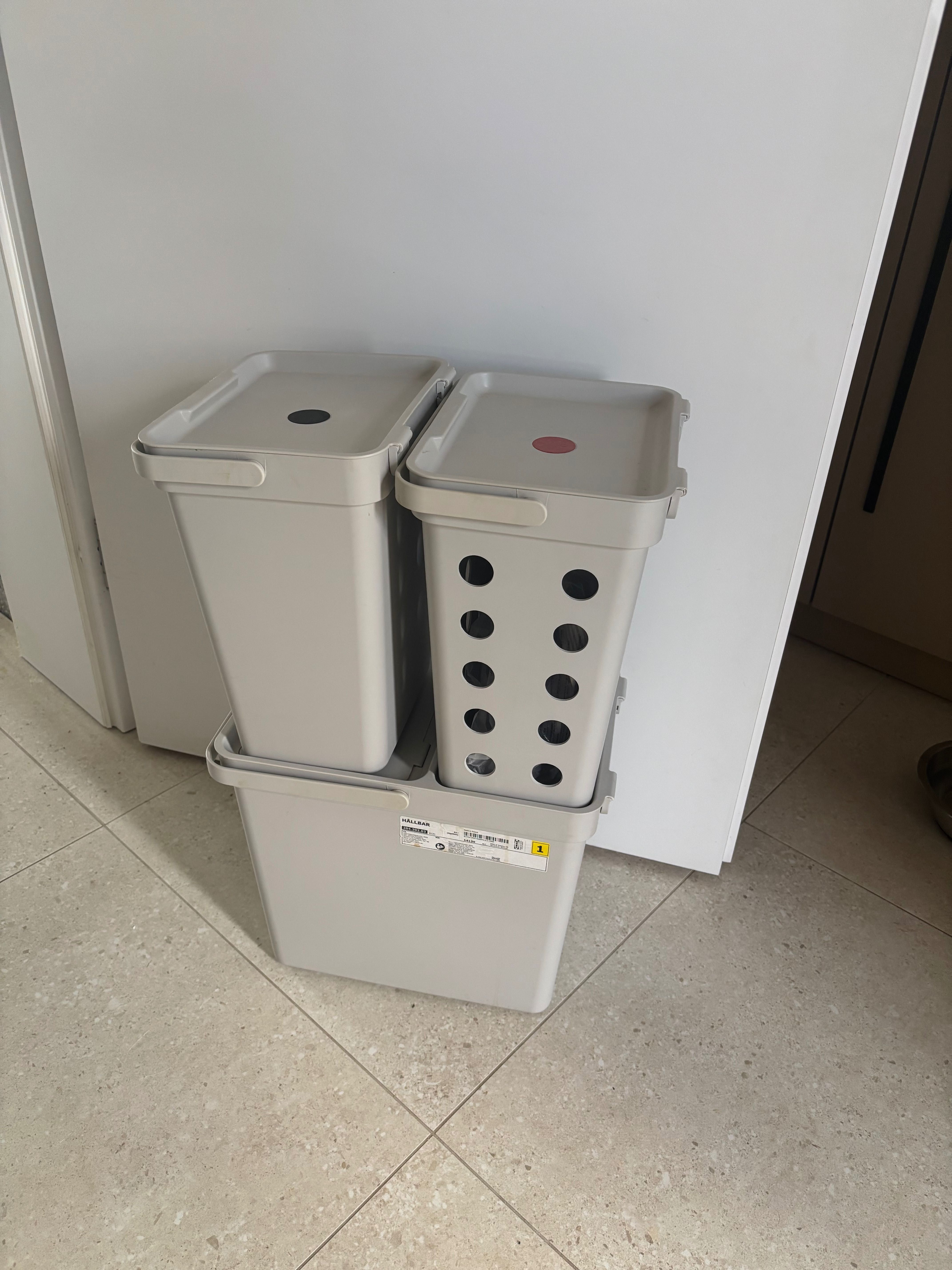 Komplet koszy na śmieci IKEA Hallbar