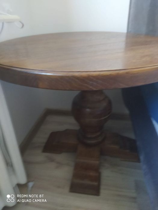 Stół dębowy 90 cm okrągły