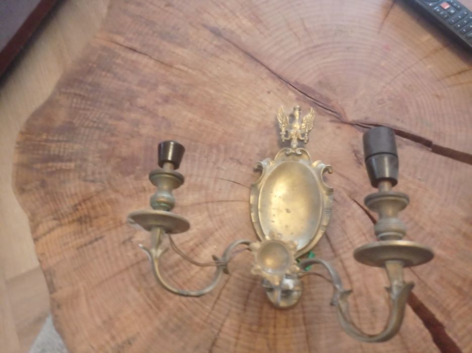 Stary kinkiet z mosiądzu