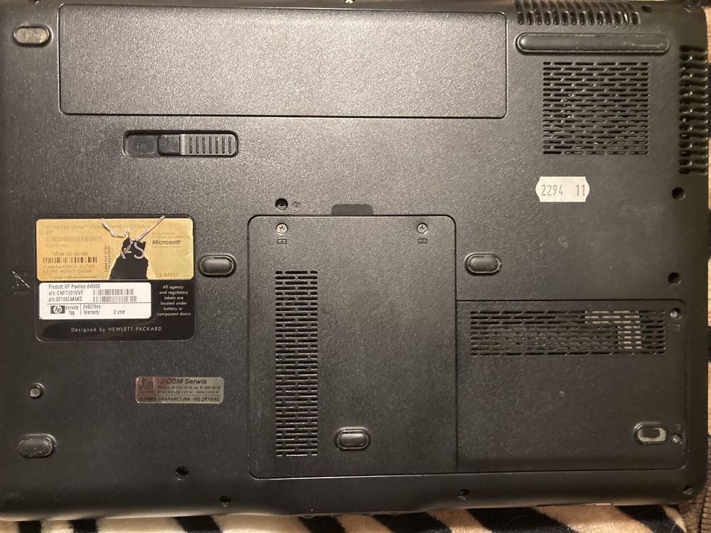 HP pavilion dv6000 model: dv6376ea