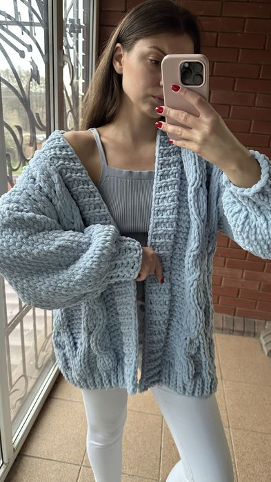 Плюшевий кардиган вязаний