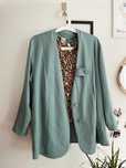 Marynarka vintage turkus morska oversize XL