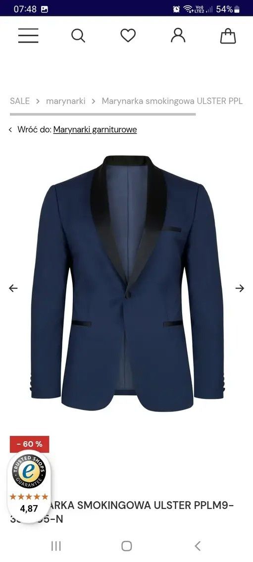 Garnitur męski slim fit Pako Lorente, r. L.
