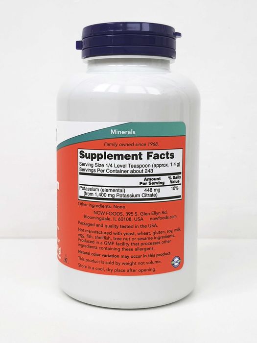 Калій цитрат Now Foods, 99 мг, 100 капсул / 340 г