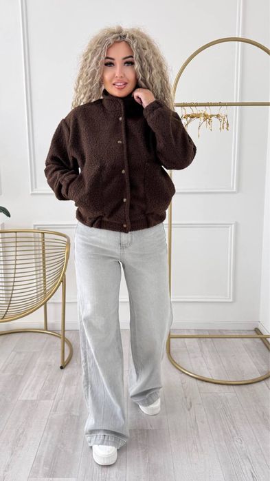Бомбер жіночий барашек . Кофта на пуговках. Кашемір Букле