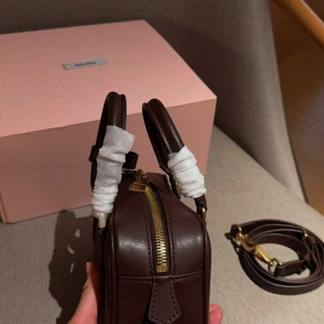 MIU MIU brązowa torba bowlingowa - designerski majstersztyk!