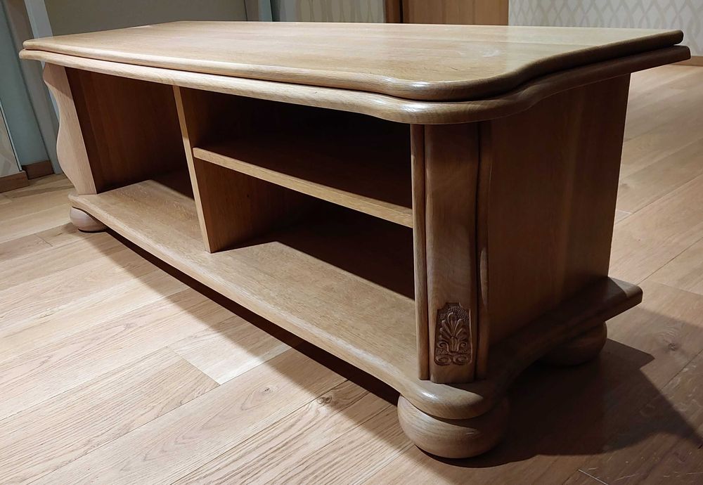 Szafka pod Telewizor Kler używana lity dąb naturalny lakier bezbarwny