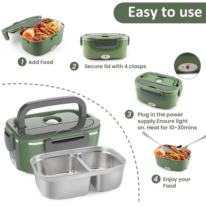 Elektroniczna lunchbox 100W 3w1, przenośna, stalowa - DEFEKT