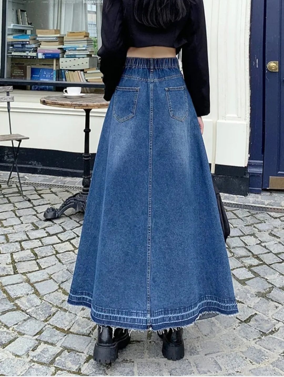 Spodnica maxi jeans rozkloszowana