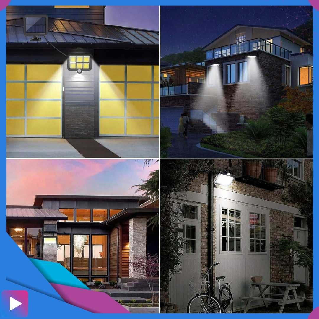 Lampa Solarna z Czujnikiem Ruchu 120 LED Oddzielny Panel z Kablem