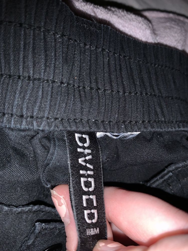 spodnie cargo czarne szerokie h&m