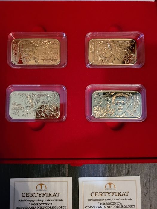 Numizmaty pozłacane 100 rocznica odzyskania niepodległości