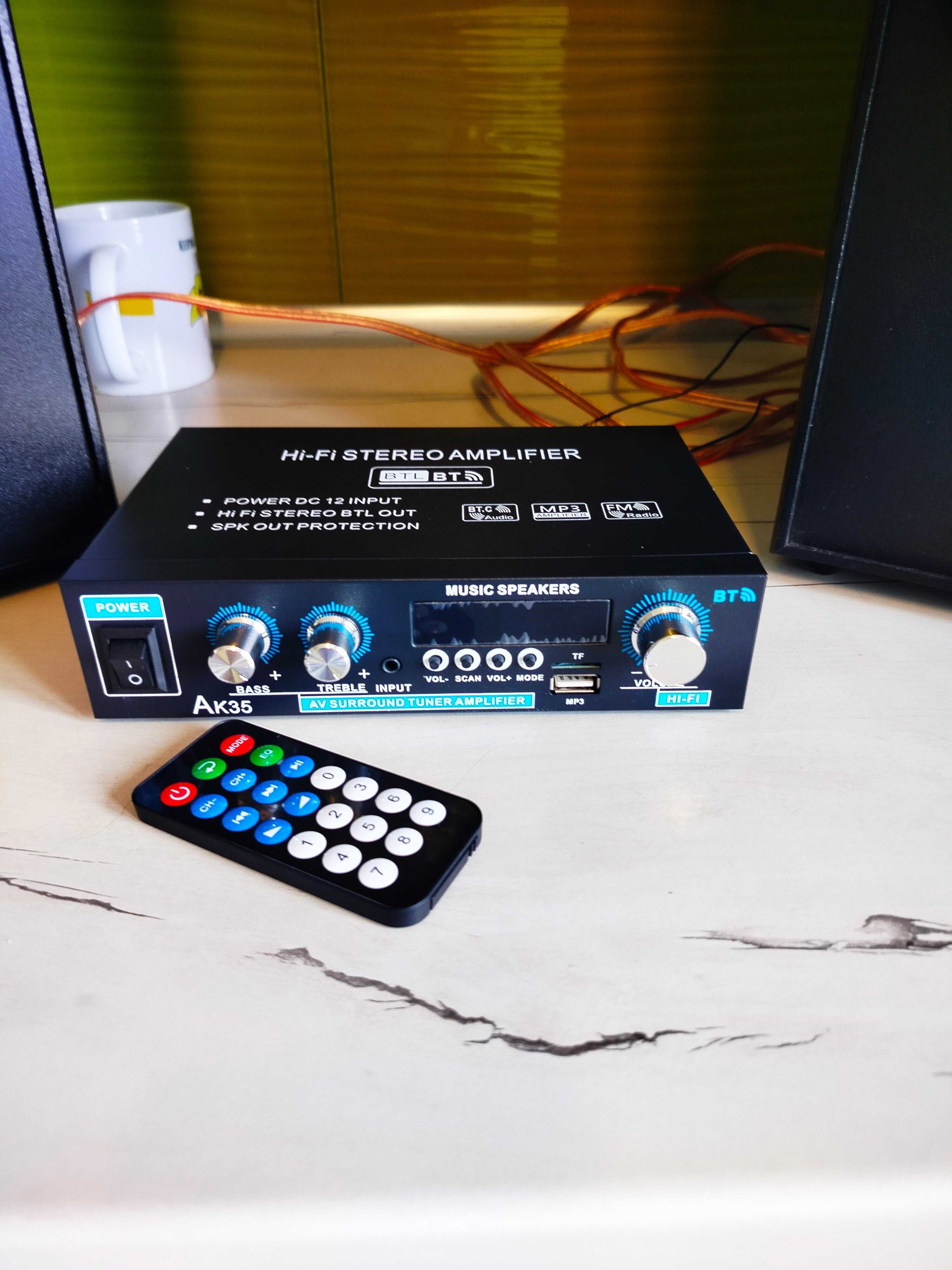 Duże kolumny VK 212E plus wzmacniacz z radiem i bluetooth-pilot