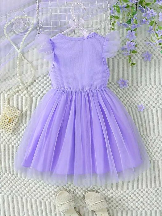 Нарядное сиреневое платье на 7-8 лет