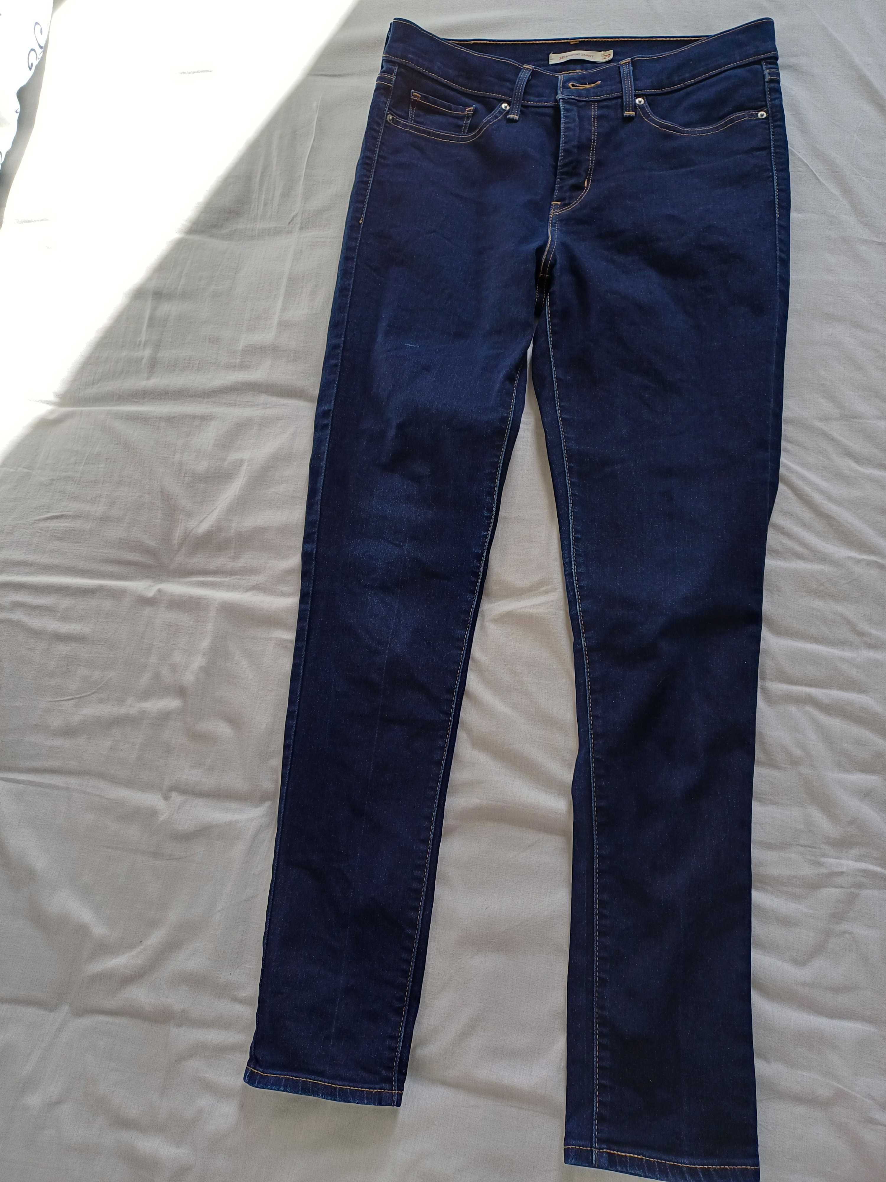 ciemnogranatowe jeansy slim fit 29