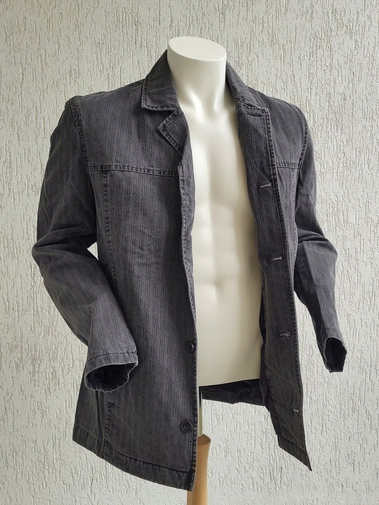 Kurtka dżinsowa koszulowa garniturowa czarno-szara firmy Next roz L