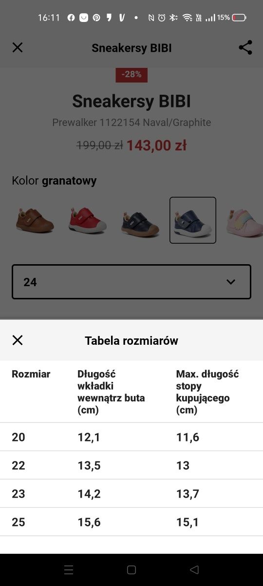 Sneakersy półbuty skórzane Bibi 23