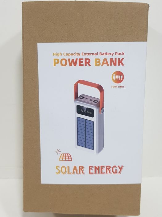 Повербанк 60000 mAh з фонарем та сонячної панелі