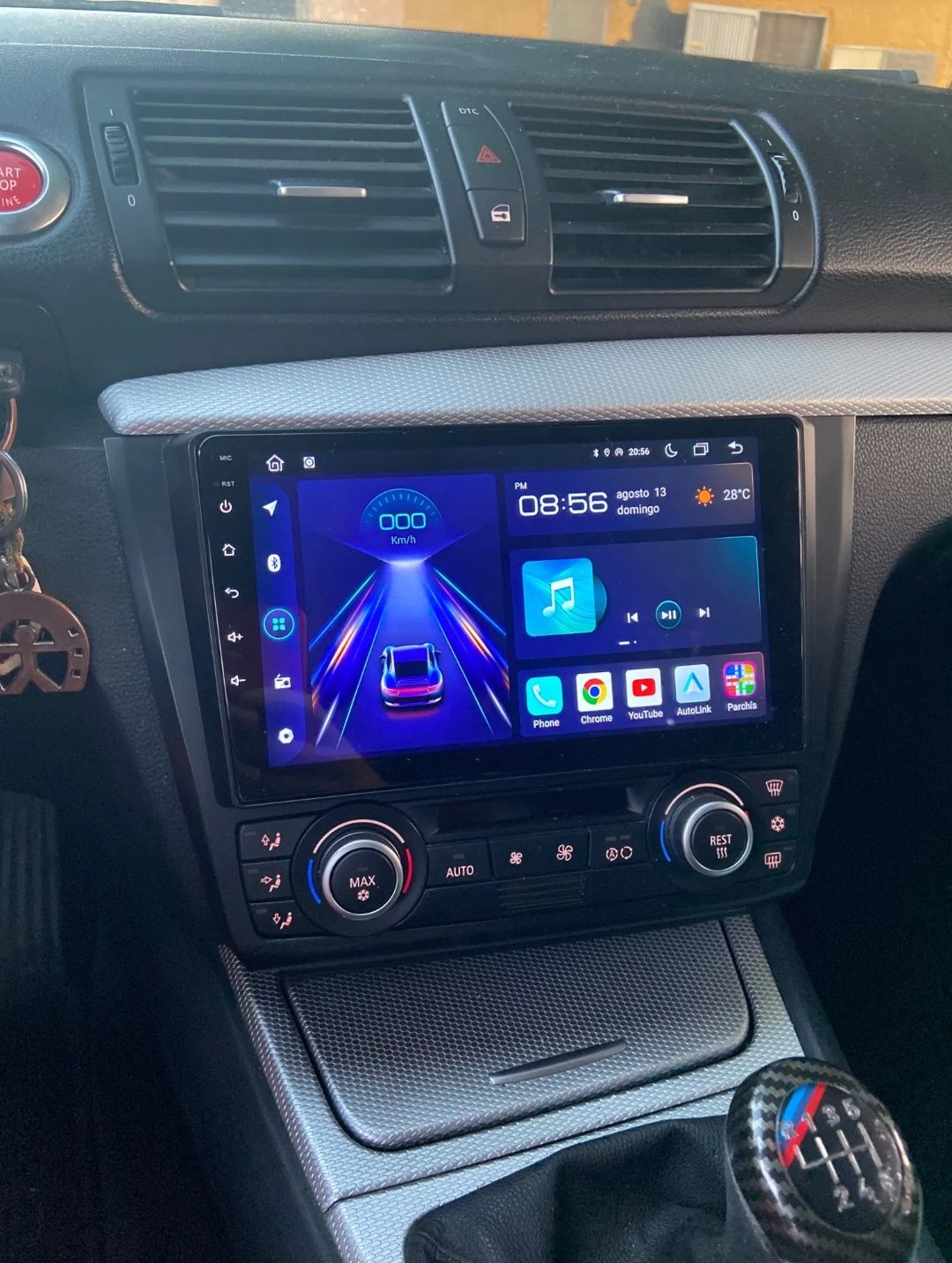 Rádio Android 12 com GPS BMW E81 E82 E87 E88 (Novo)