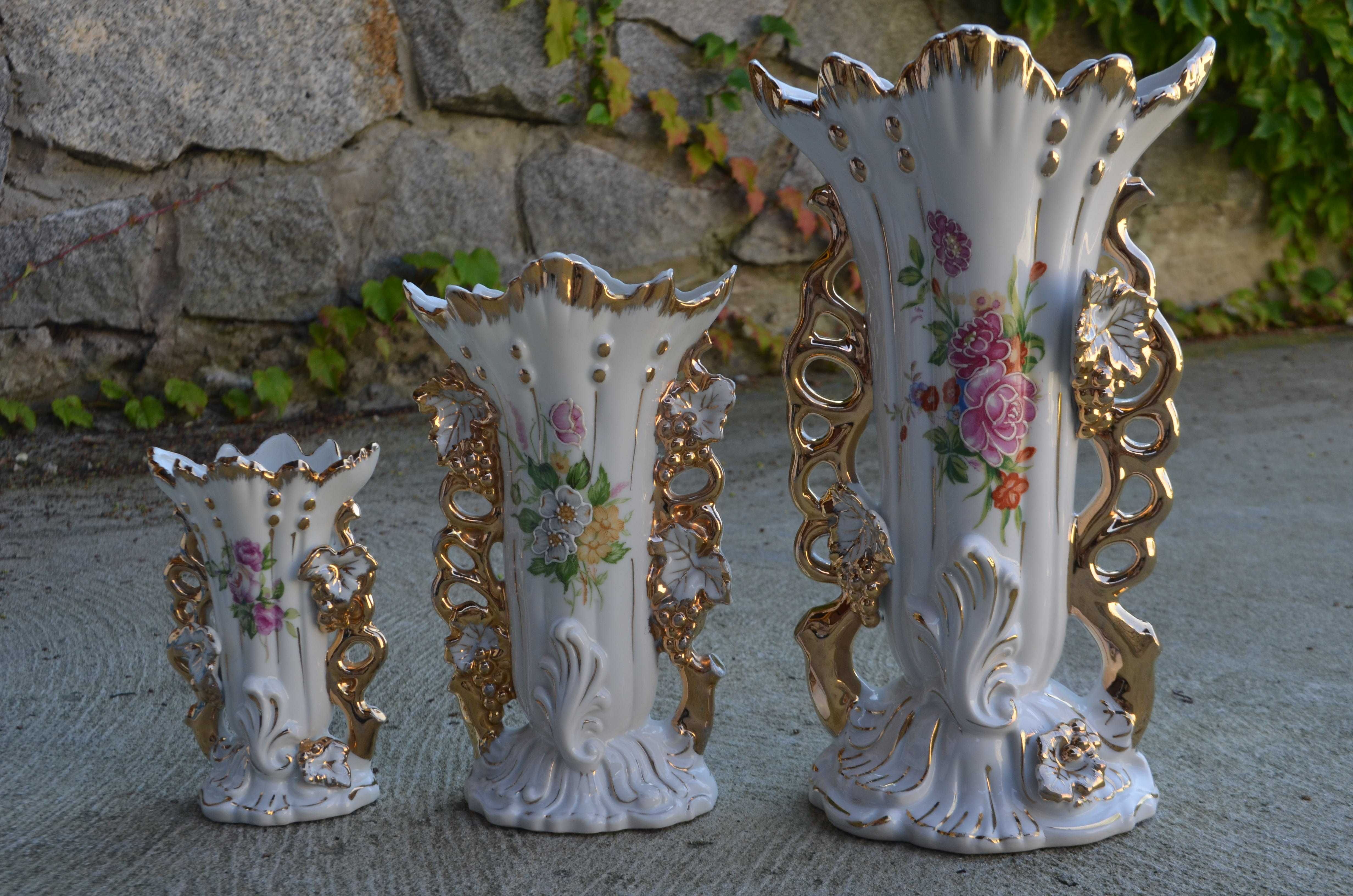 zestaw wazon ślubny porcelana wycisk numeryczny