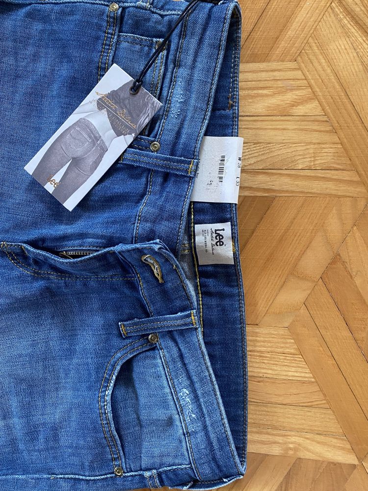 Spodnie rurki jeansowe Lee W28 L33 damskie jasne