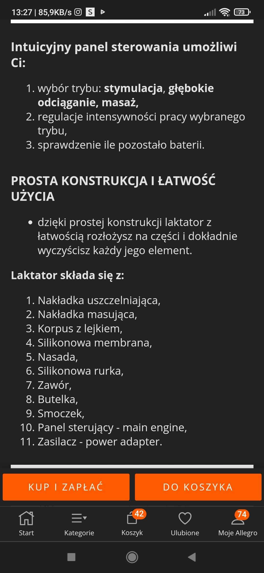 Elektryczny  laktator dwufazowy