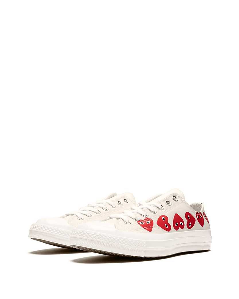Кеди Converse x Comme Des Garcons Play Red Multi Hearts Low Top White