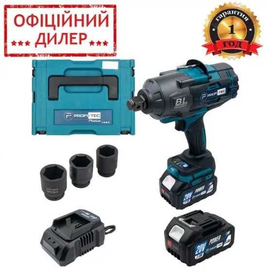 Аккумуляторный гайковерт PROFI-TEC PTW2100BL (2 х 6.0 Ач, ЗУ, 2100Нм)