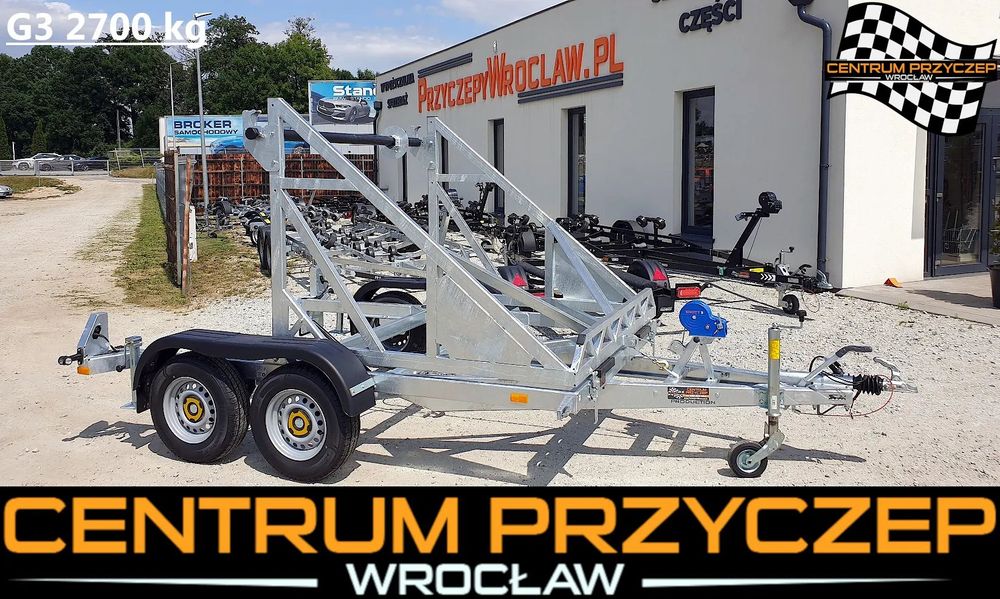 G3 / PRZYCZEPA KABLOWA / 2 OSIOWA / DMC: 2700 KG  Nowa / 2 osiowa / Budowlana / Pod bęben kablowy / DMC: 2700 KG